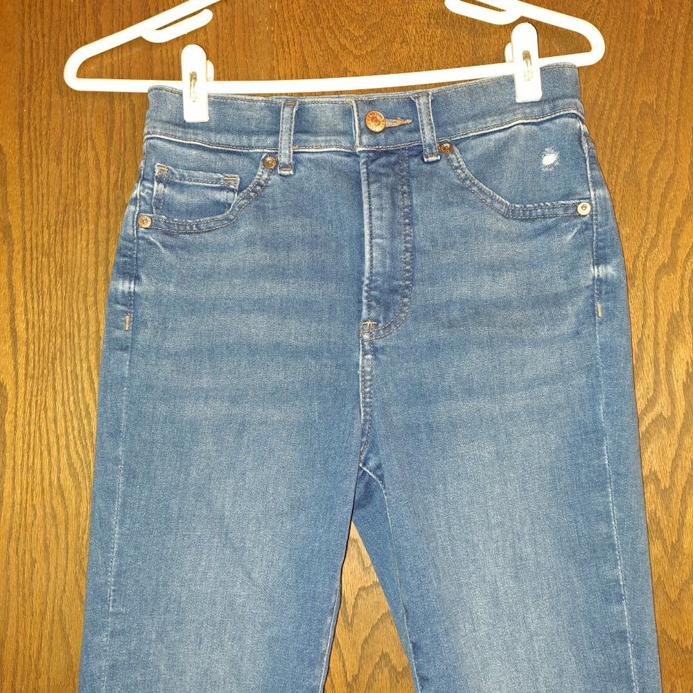 Express Skinny High Rise Distressed Jeans size 2R - Picture 3 of 12